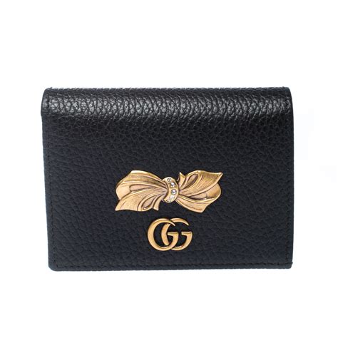 gucci black card|Gucci card case with bow.